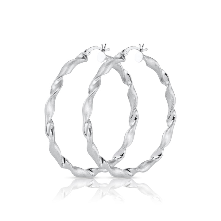 Luxury Twist Hoop in Sterling Silver