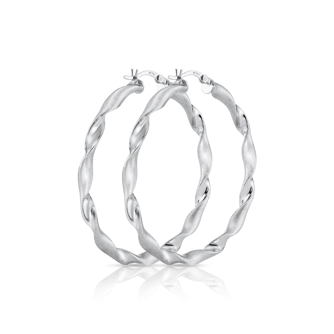 Luxury Twist Hoop in Sterling Silver