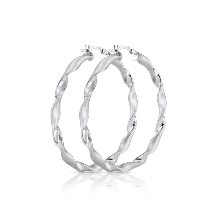 Luxury Twist Hoop in Sterling Silver