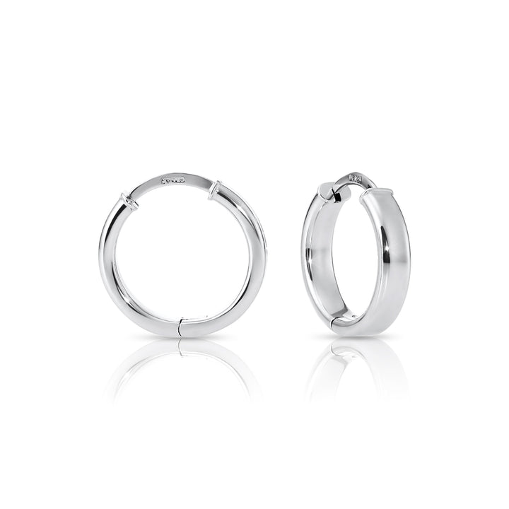 Shiny Small Huggie Hoop in Sterling Silver | 925 Sterling Silver Huggie
