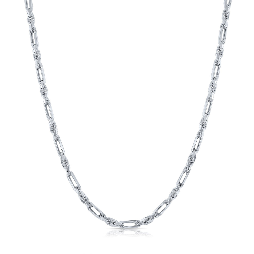 925 Sterling Silver Figarope Chain and Bracelet