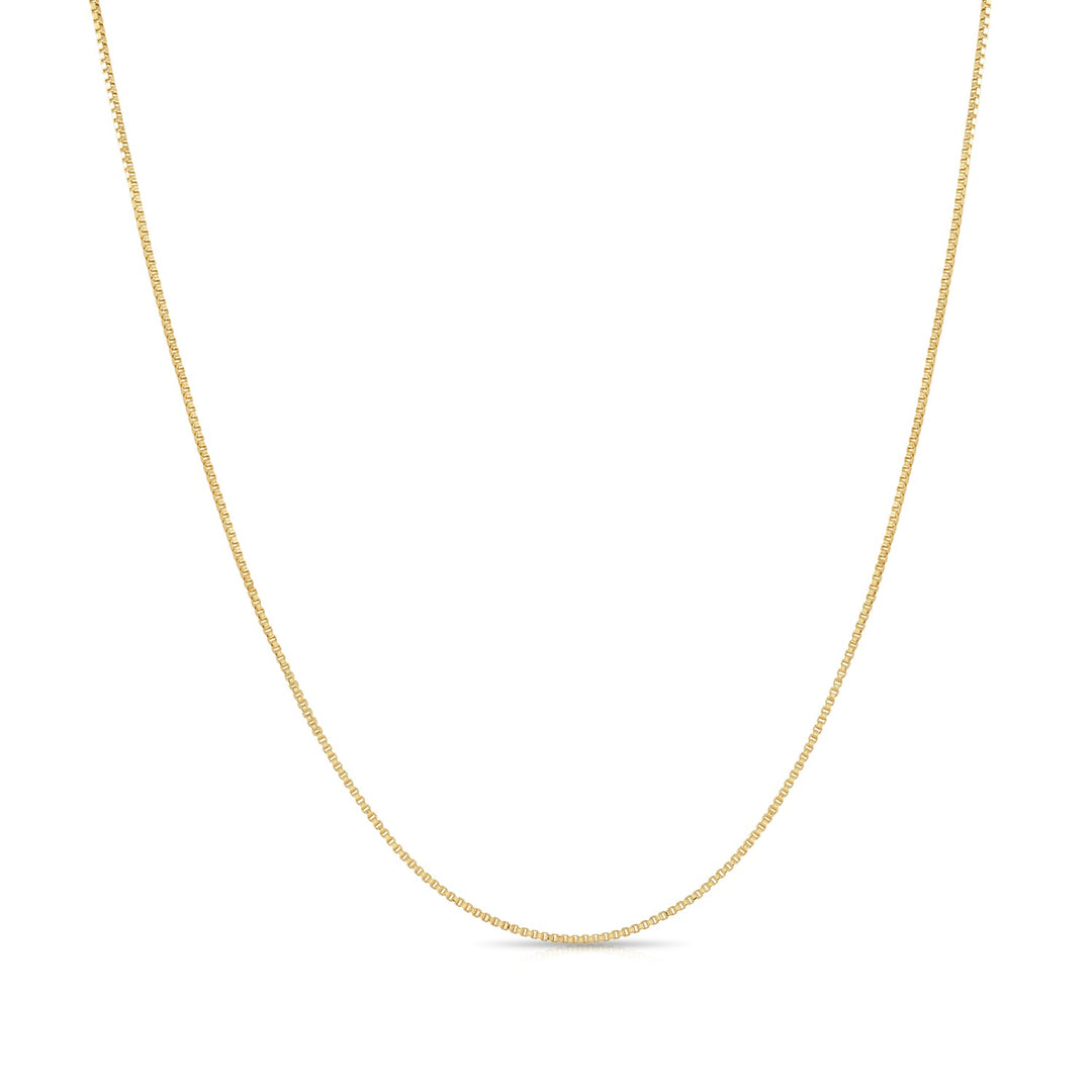 10K Yellow Gold Box Chain, 1mm