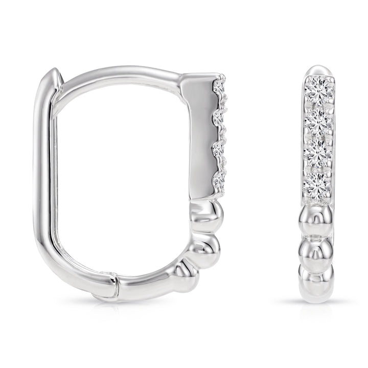 14K Gold Oval Huggie Set in Lab Diamonds Earrings
