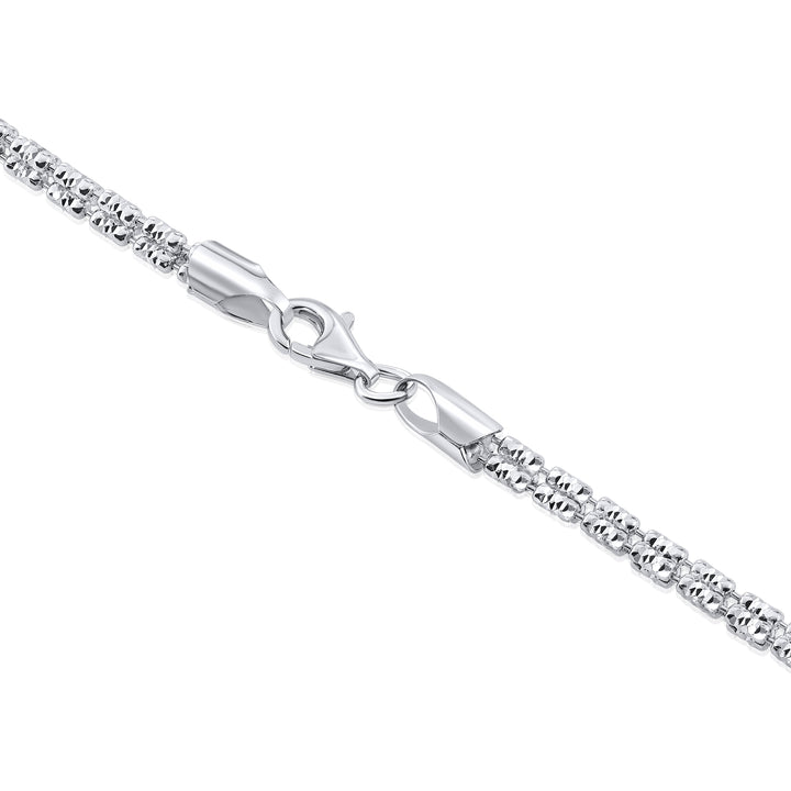925 Triangle Ice Chain - Made in Italy - Rhodium Plated Sterling Silver