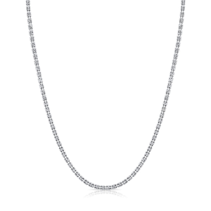 925 Triangle Ice Chain - Made in Italy - Rhodium Plated Sterling Silver