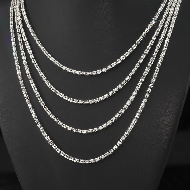 925 Triangle Ice Chain - Made in Italy - Rhodium Plated Sterling Silver