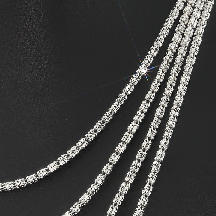 925 Triangle Ice Chain - Made in Italy - Rhodium Plated Sterling Silver