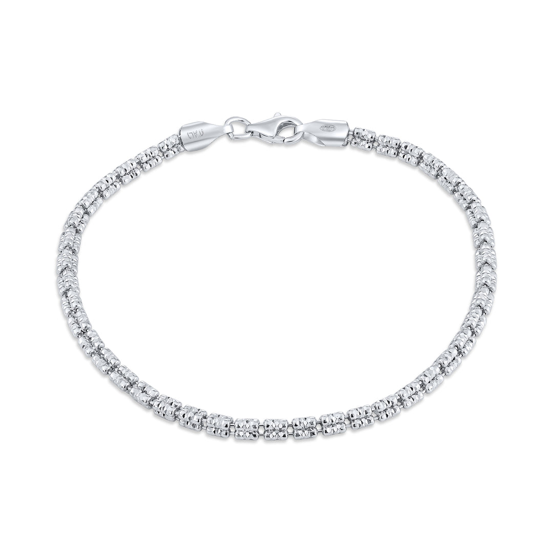 925 Triangle Ice Chain - Made in Italy - Rhodium Plated Sterling Silver