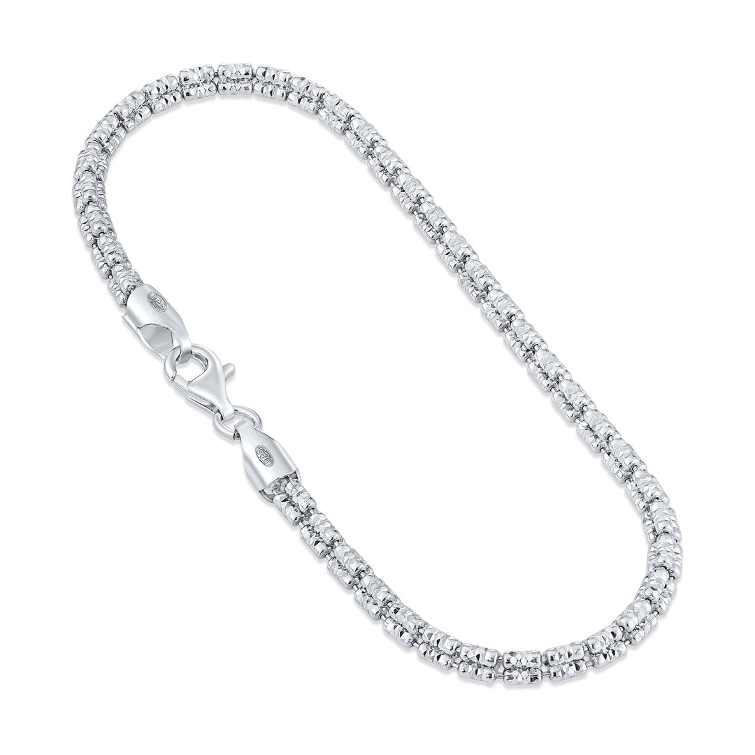 925 Triangle Ice Chain - Made in Italy - Rhodium Plated Sterling Silver