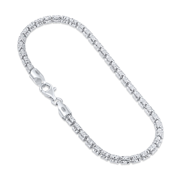 925 Triangle Ice Chain - Made in Italy - Rhodium Plated Sterling Silver