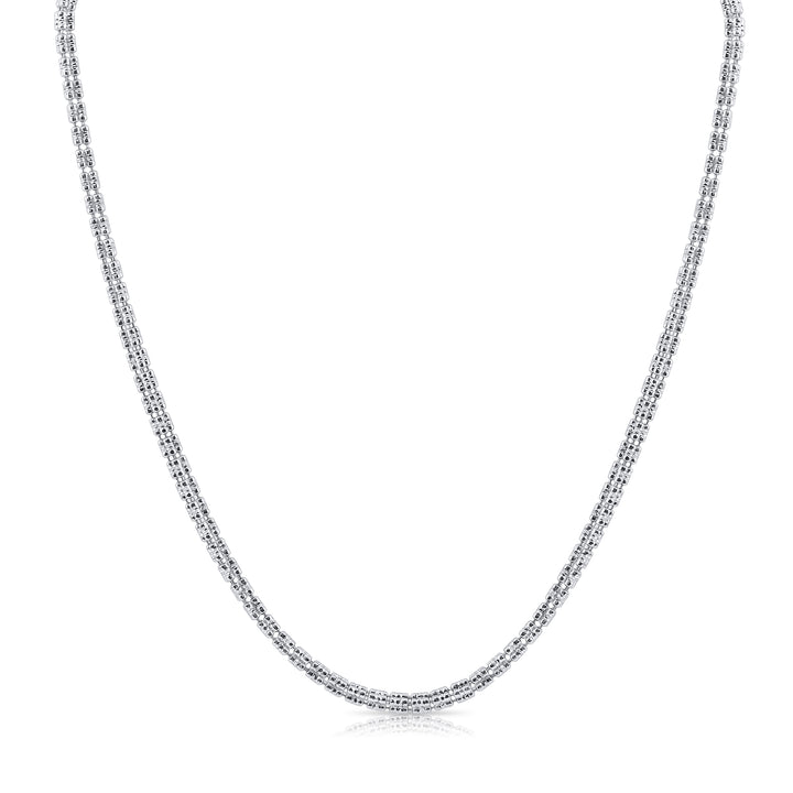 925 Square Ice Chain - Made in Italy - Rhodium Plated Sterling Silver - LIVE SILVER PRICE