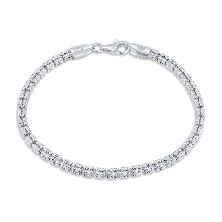 925 Square Ice Chain - Made in Italy - Rhodium Plated Sterling Silver - LIVE SILVER PRICE