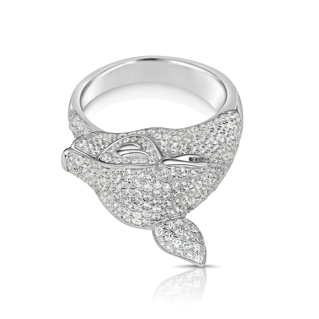 Solid Silver Men's Ring with Cubic Zirconia Stones