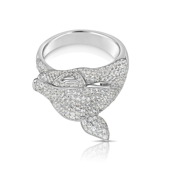 Solid Silver Men's Ring with Cubic Zirconia Stones