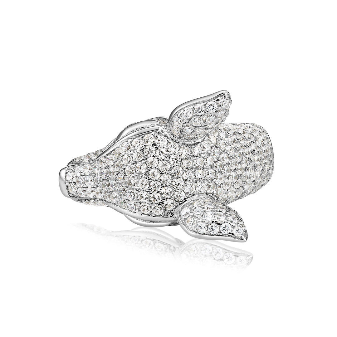 Solid Silver Men's Ring with Cubic Zirconia Stones