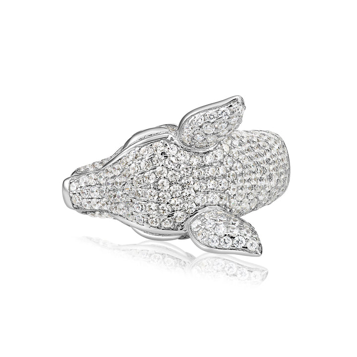 Solid Silver Men's Ring with Cubic Zirconia Stones