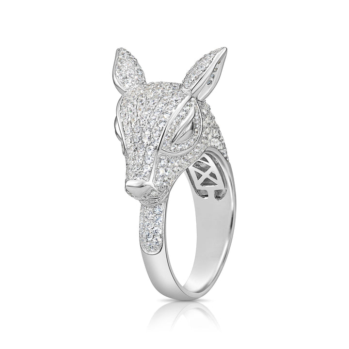 Solid Silver Men's Ring with Cubic Zirconia Stones