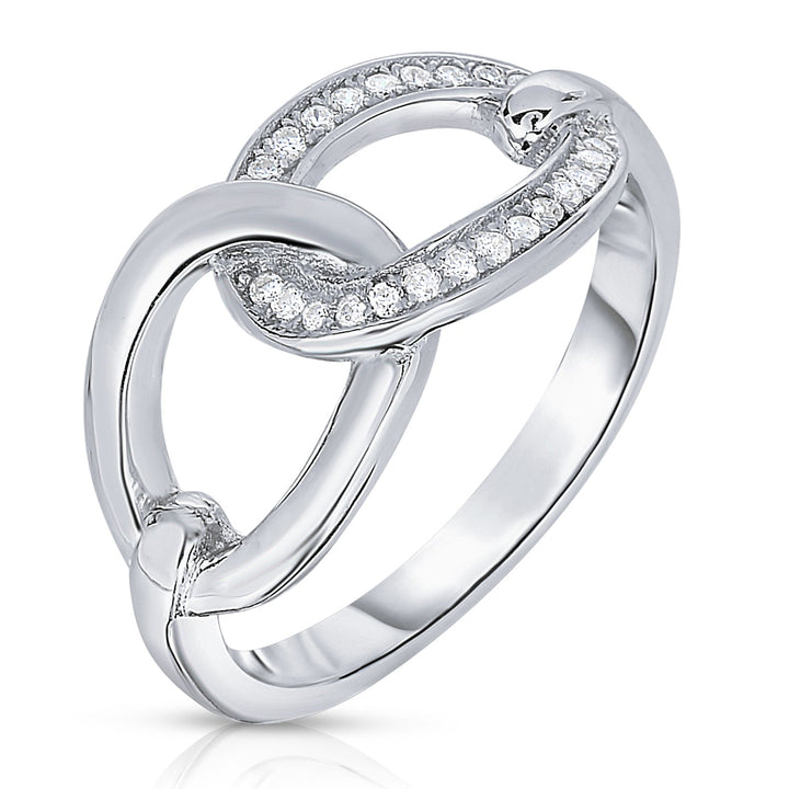 925 Sterling Silver Open Circle Wide Link Ring