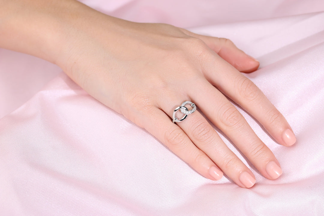 925 Sterling Silver Open Circle Wide Link Ring