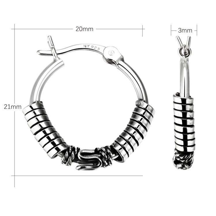 Sterling Silver Bali Hoop Earrings