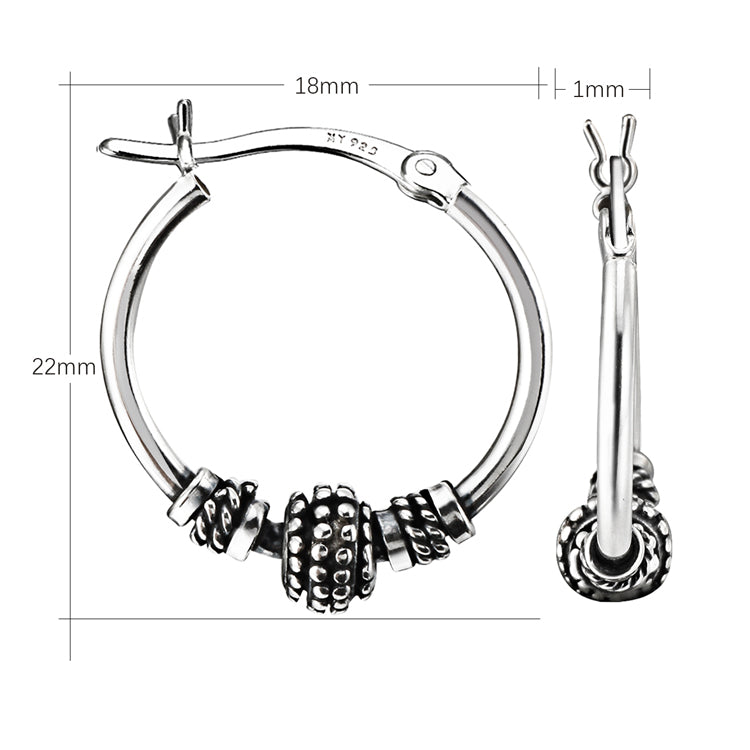 Sterling Silver Bali Hoop Earrings