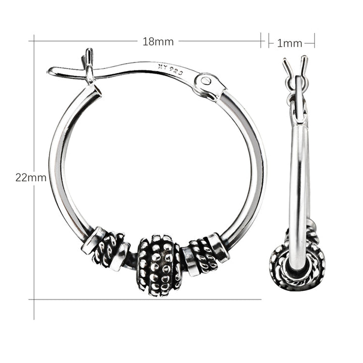 Sterling Silver Bali Hoop Earrings
