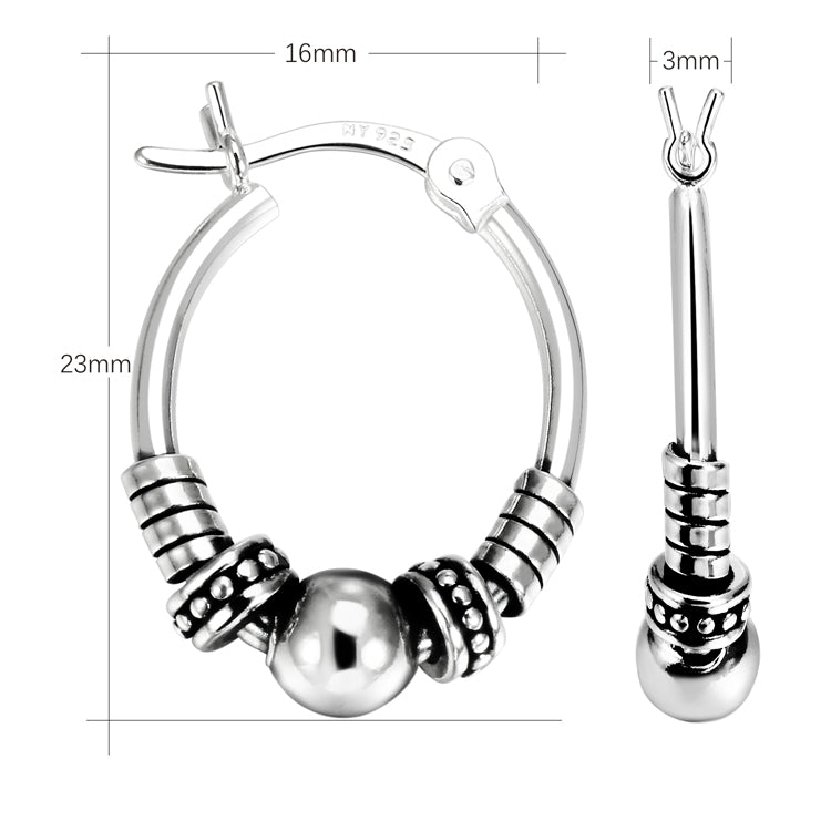 Sterling Silver Bali Hoop Earrings