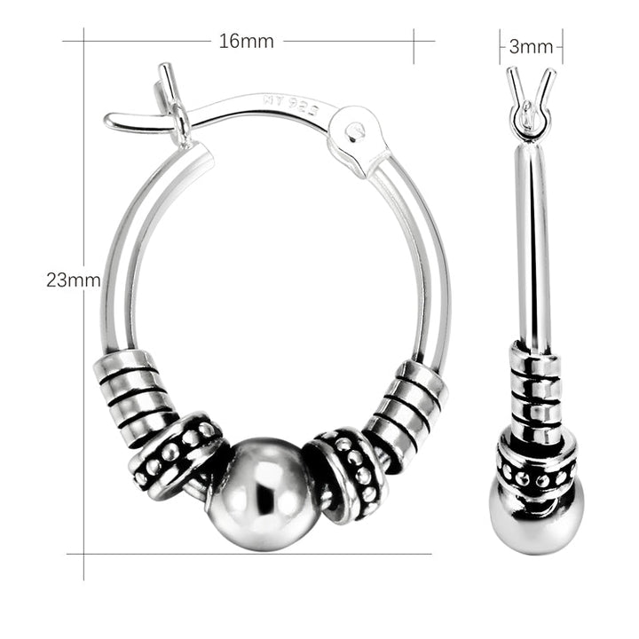 Sterling Silver Bali Hoop Earrings