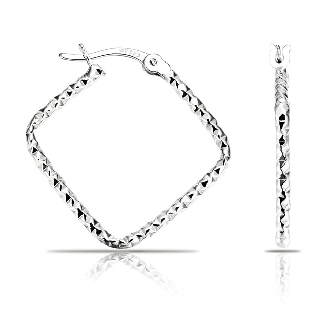 Sterling Silver DC Design Hoops