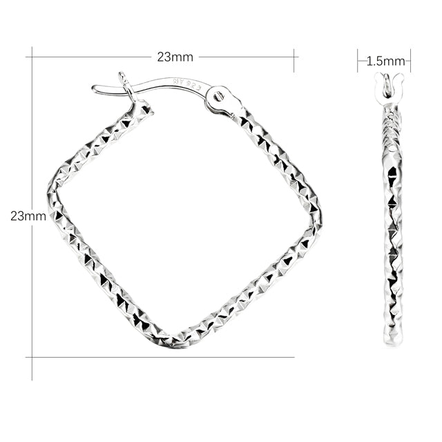 Sterling Silver DC Design Hoops