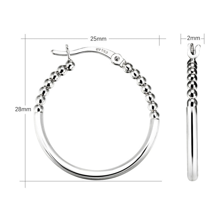 Sterling Silver 1 Inch Hoop Earrings