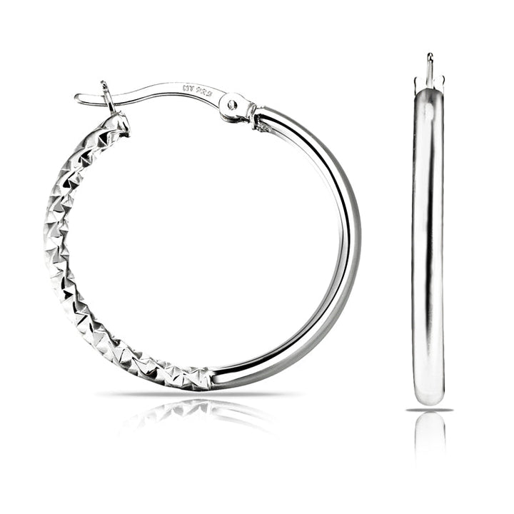 Sterling Silver Half DC Hoop Earrings