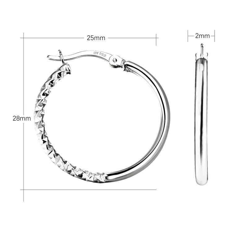 Sterling Silver Half DC Hoop Earrings