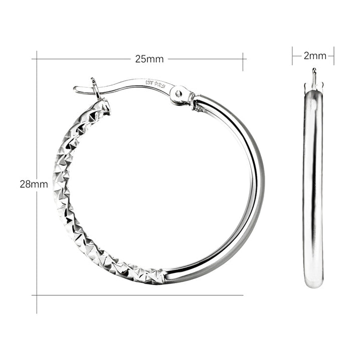 Sterling Silver Half DC Hoop Earrings