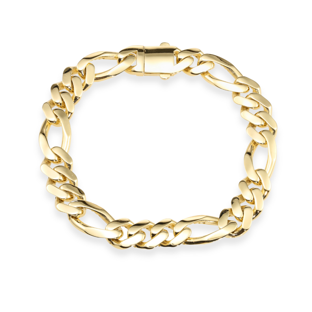 14K Solid Gold Figaro Link Bracelet