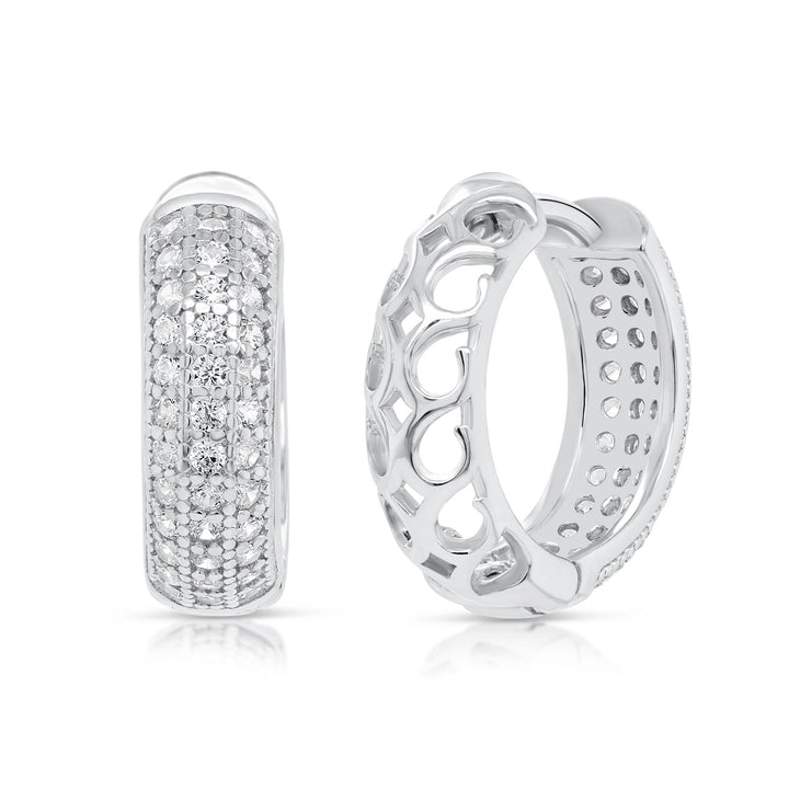 925 Sterling Silver Cubic Zirconia Huggie Hoop Earrings