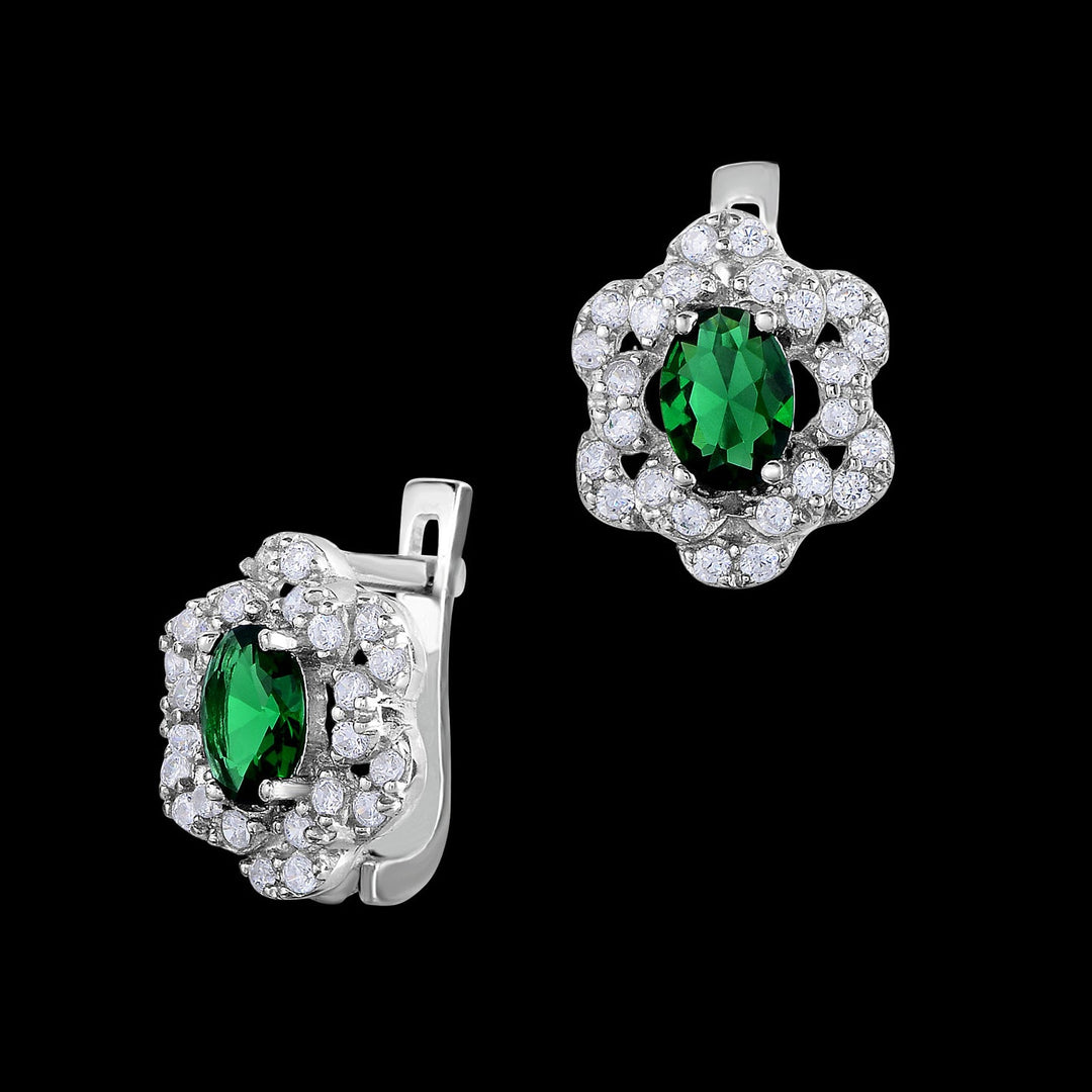Sterling Silver Birthstone Flower with Cubic Zirconia NYE771-G