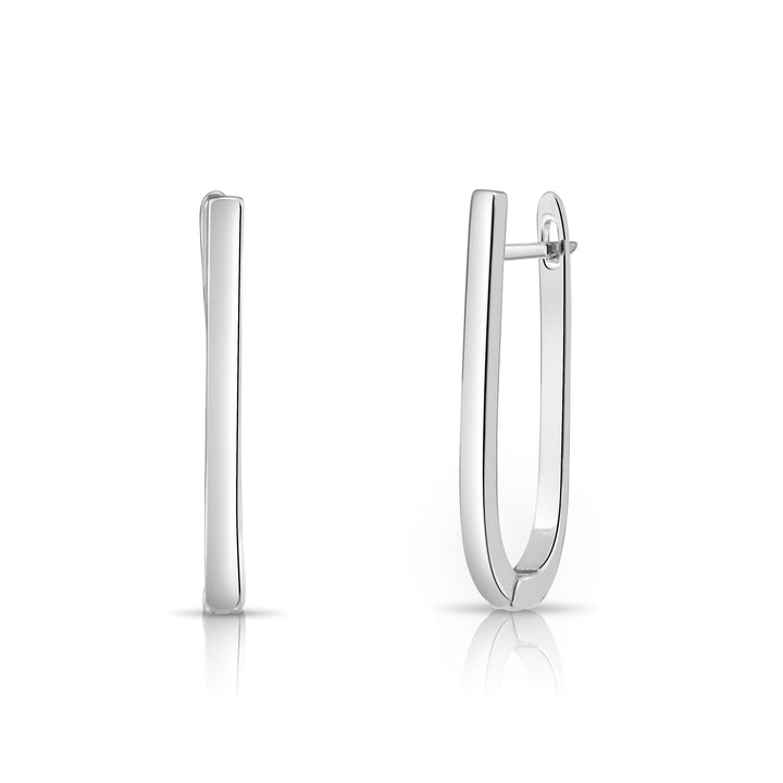 925 Sterling Silver Classic U-Shaped Huggie Drop Earrings