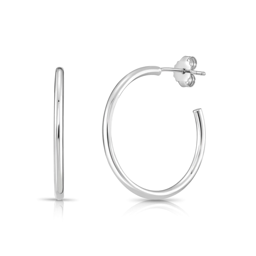 925 Sterling Silver Classic Stud Hoops
