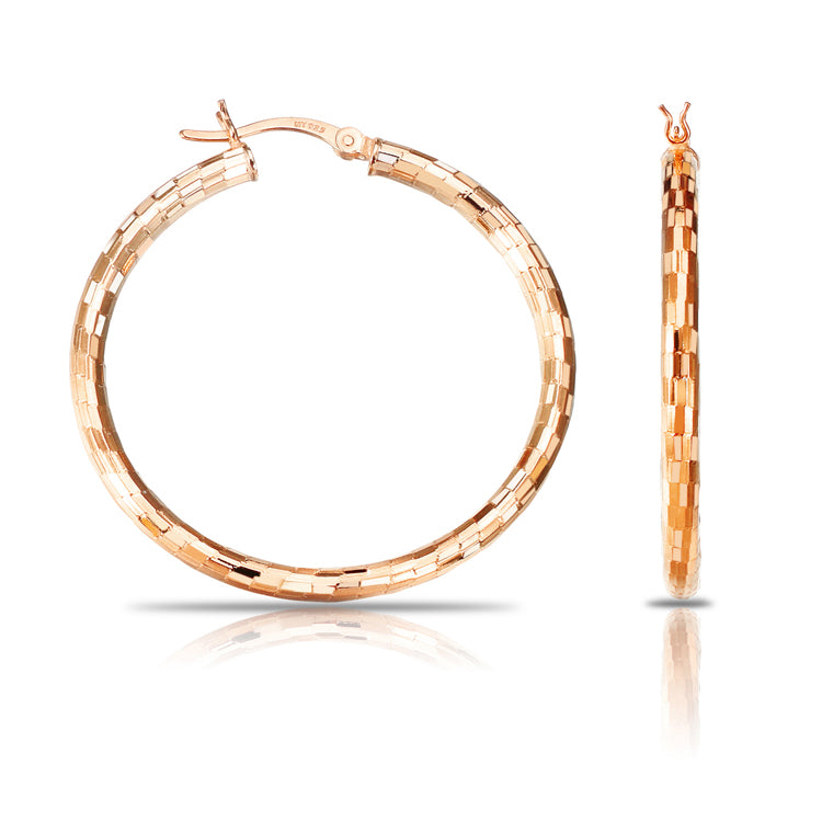 Sterling Silver Round DC Hoop Earrings