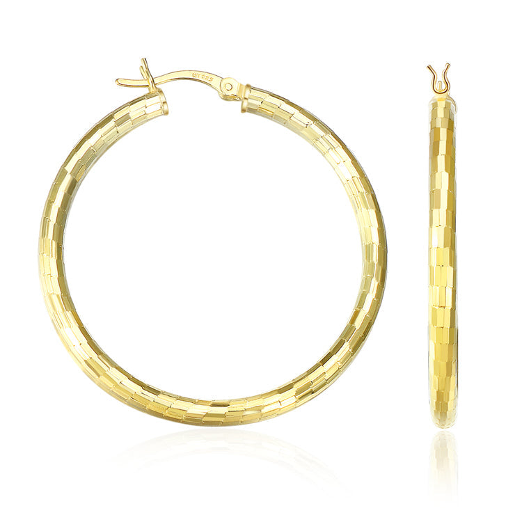 Sterling Silver Round DC Hoop Earrings