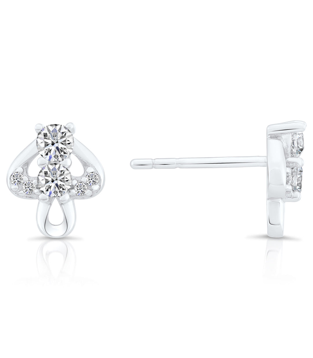 Sterling Silver & Cubic Zirconia Spade Stud Earring NYFLE0309