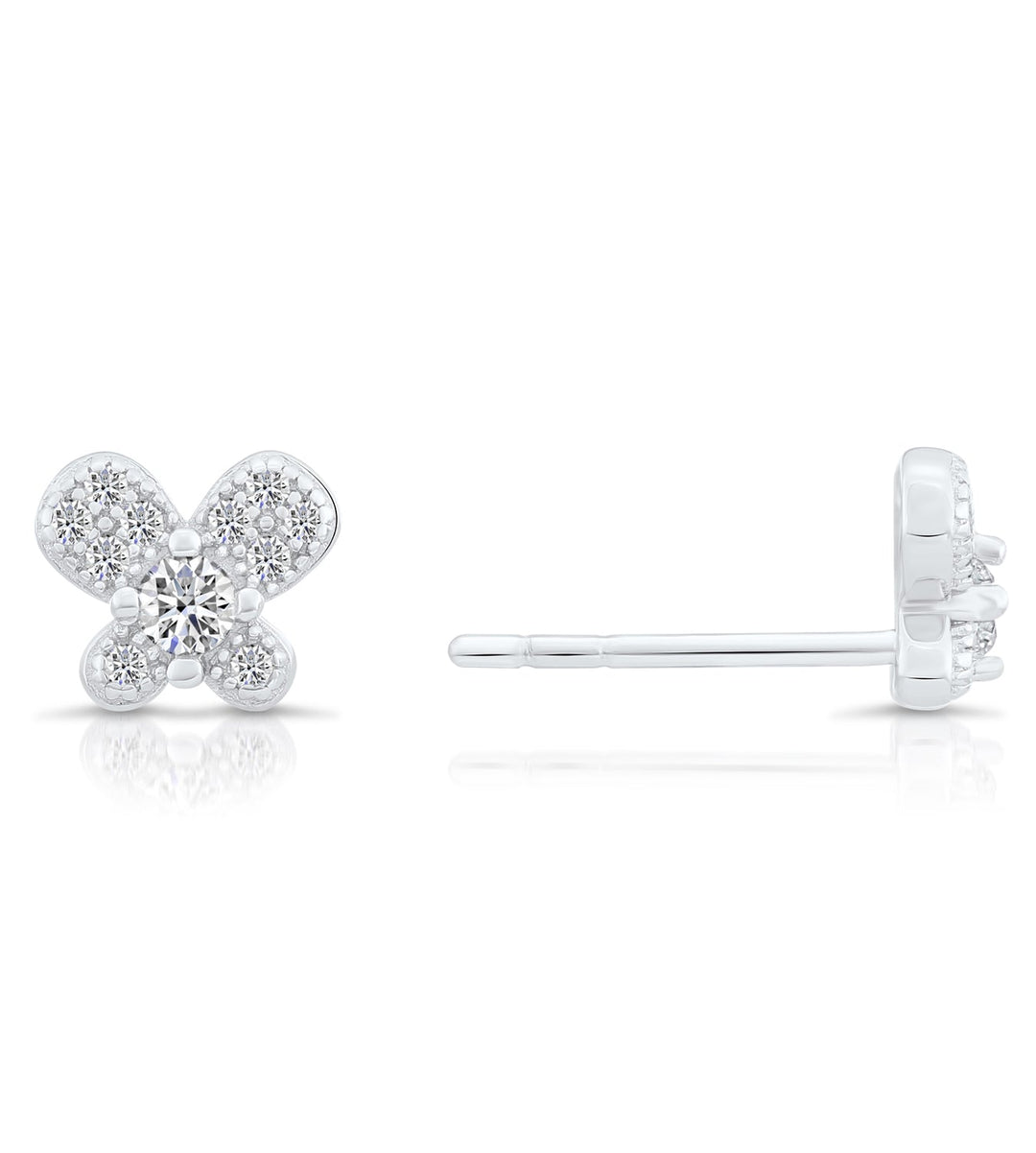 Sterling Silver & Cubic Zirconia Butterfly Stud Earring NYFLE0614