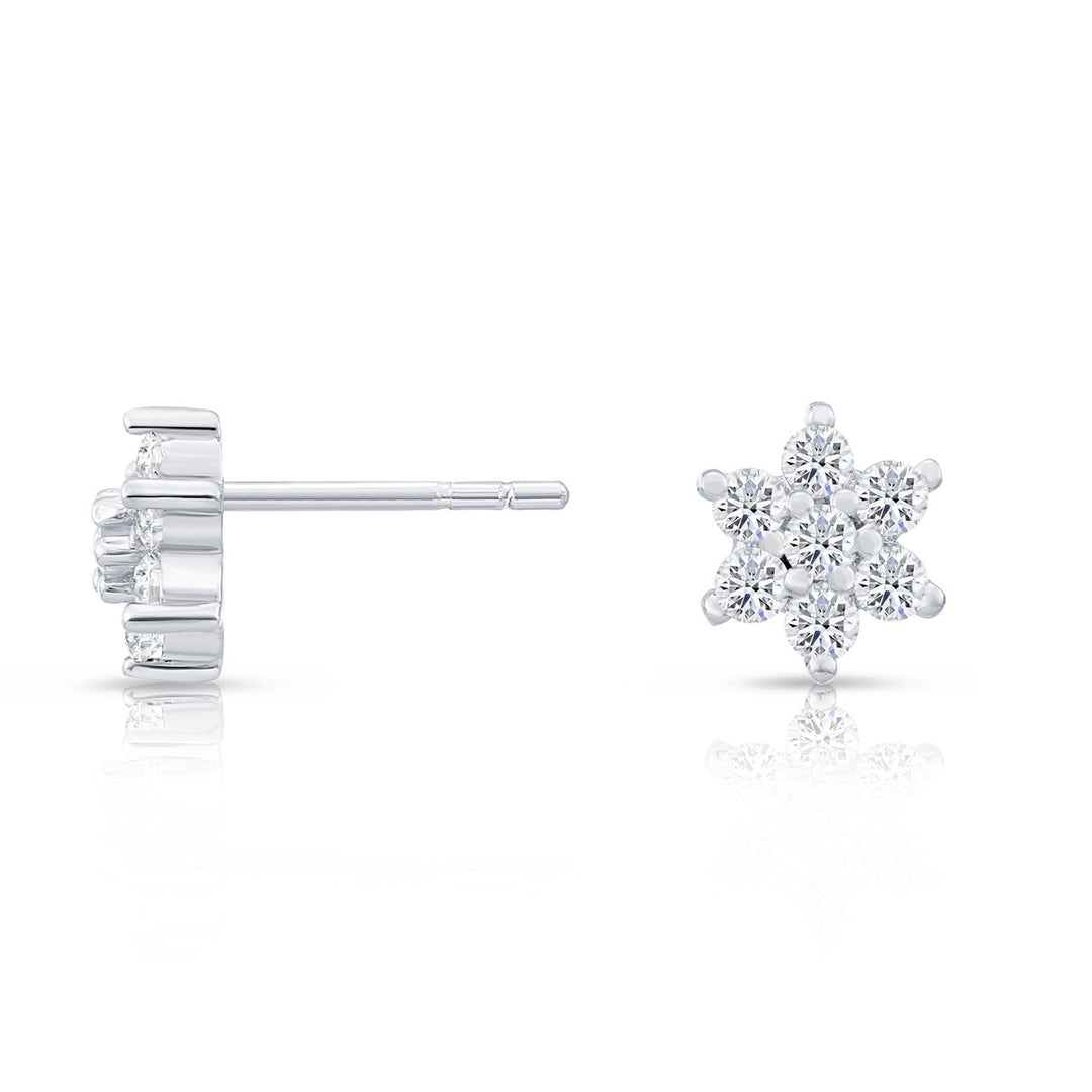 Sterling Silver & Cubic Zirconia Flower Stud Earring NYFLE0720