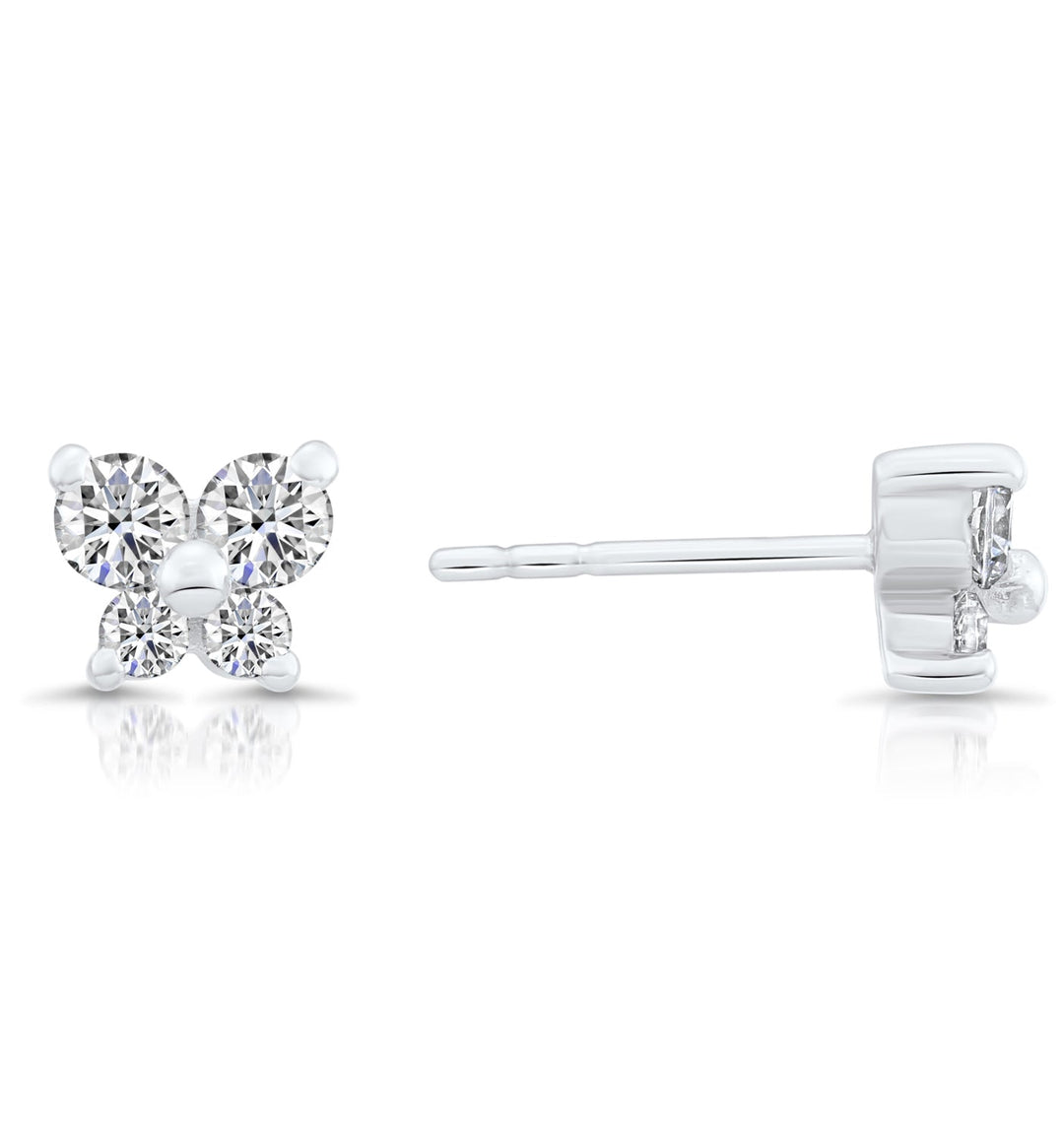 Sterling Silver & Cubic Zirconia Butterfly Stud Earring NYFLE0722