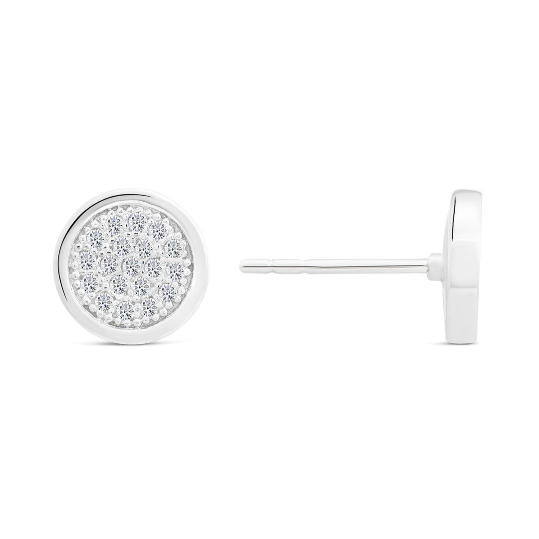 Sterling Silver & Cubic Zirconia Round Stud Earring NYFLE0900