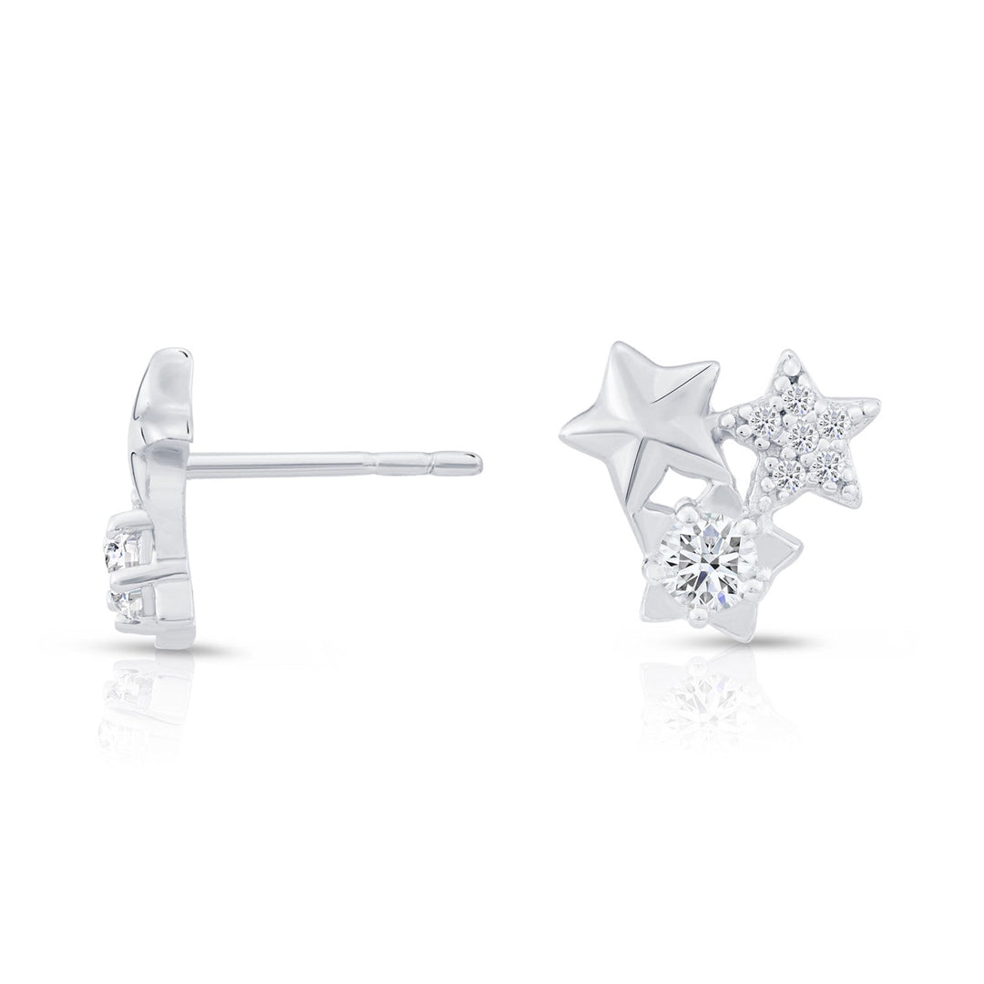 Sterling Silver Cubic Zirconia Star Stud Earring NYFLE1168