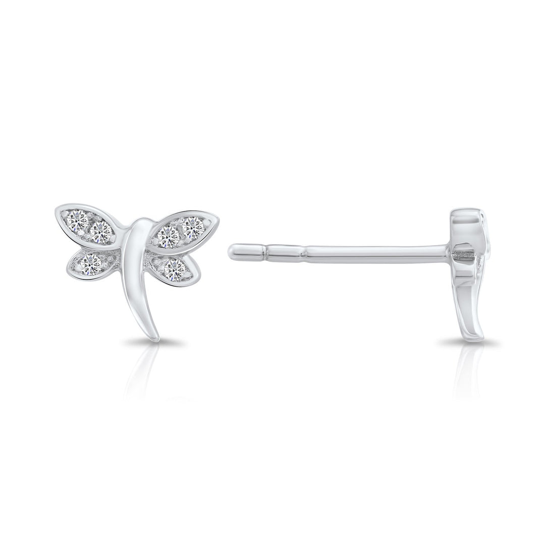 Sterling Silver & Cubic Zirconia Butterfly Stud Earring NYFLE1621