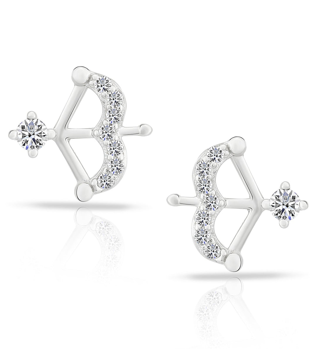 Sterling Silver & Cubic Zirconia Bow n Arrow Stud Earring NYFLE1896