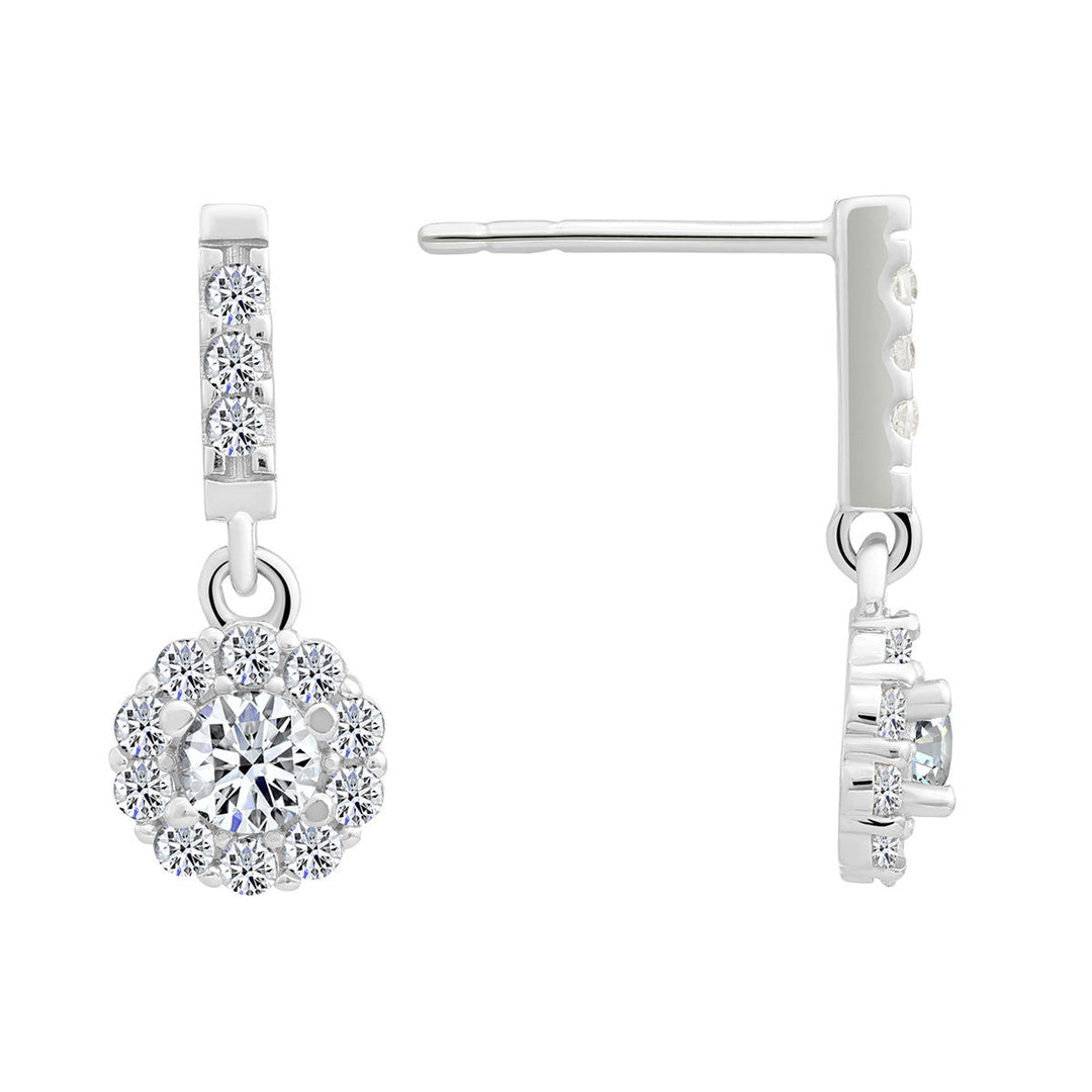 Sterling Silver & Cubic Zirconia Dangling Stud Earring NYFLE2308